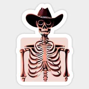 Western Cowboy Skeleton Sticker